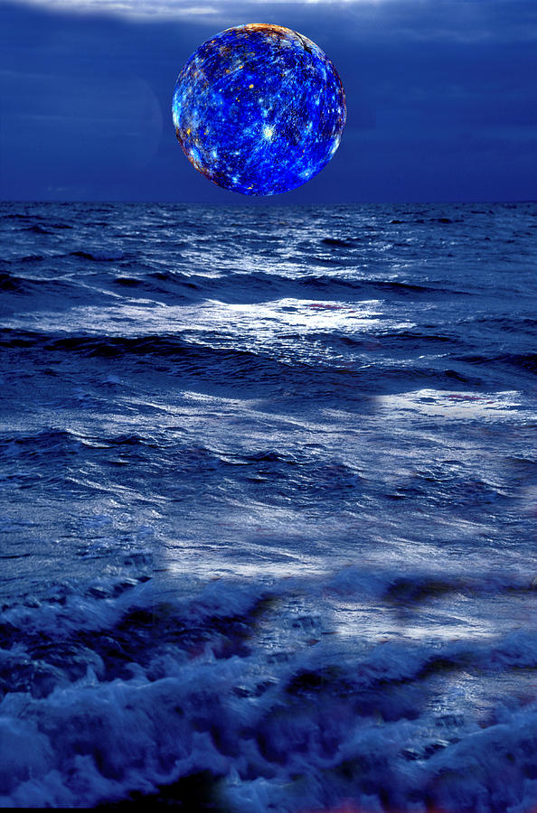 Surreal Planet Rising Over Blu Waters Photograph by Christian Lagereek