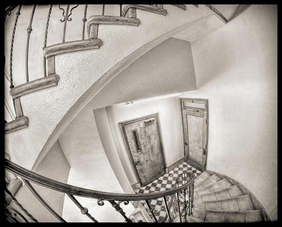 Architecture Photograph - Surreal Stairwell by Eric  Bjerke Sr