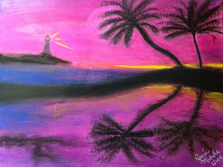 Sunset Painting - Surreal Sunset by Renee Michelle Wenker
