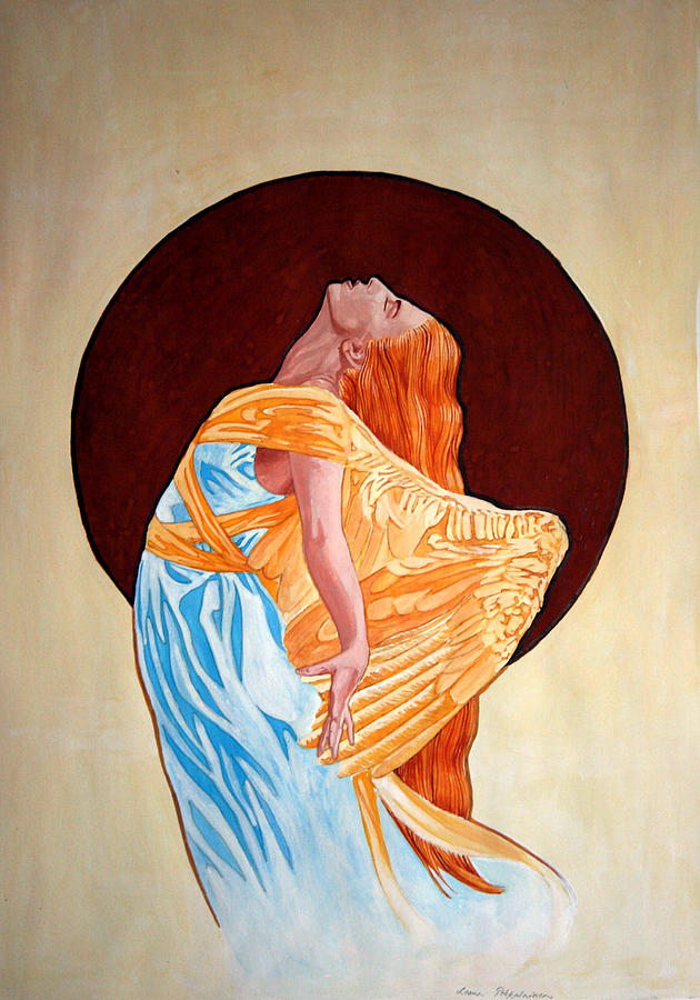 Angel Painting - Surrender by Leena Pekkalainen