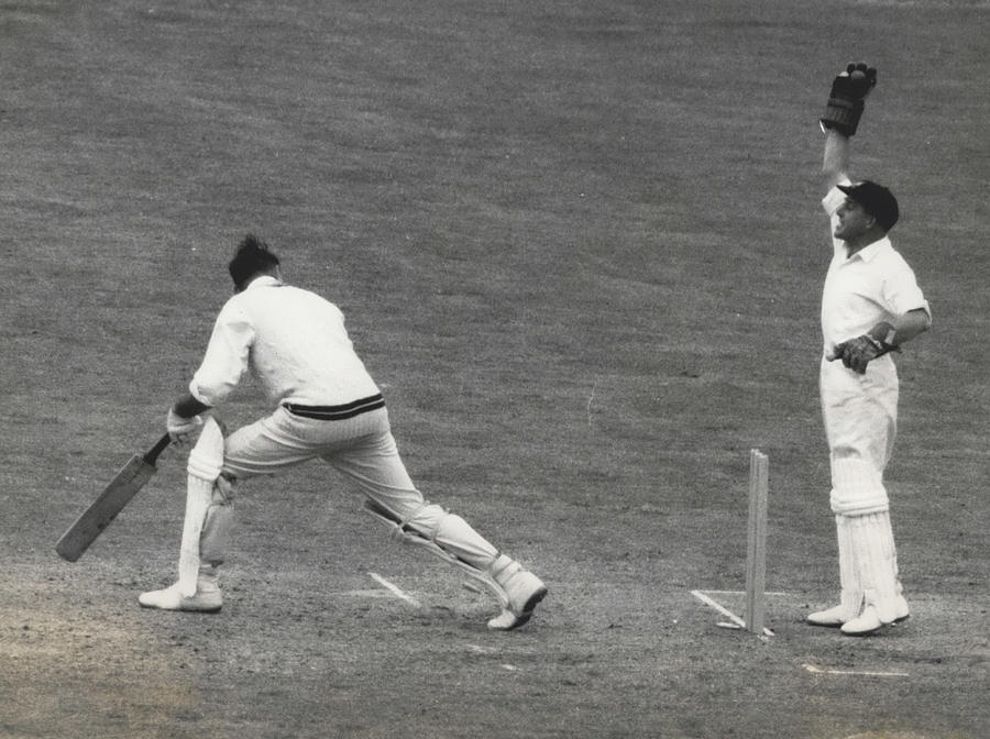 Surrey Versus Australians - At The Oval. Bedser Caught Out - For Eight ...