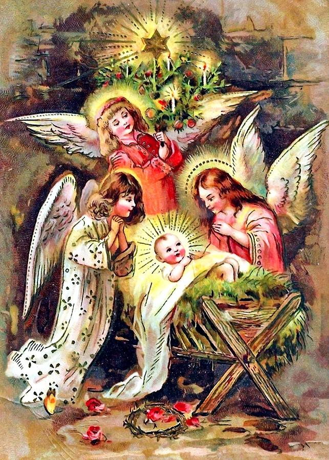 Surrounded by Angels Painting by Munir Alawi