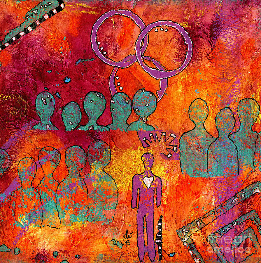 Surrounded by LOVE Mixed Media by Angela L Walker