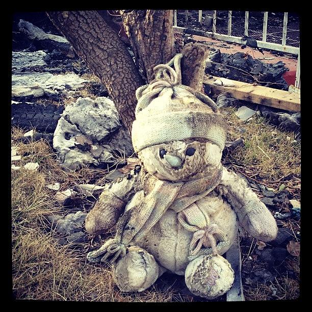 Burnt Photograph - Survivor Snowman #rockawaybeach #sandy by Jan Pan