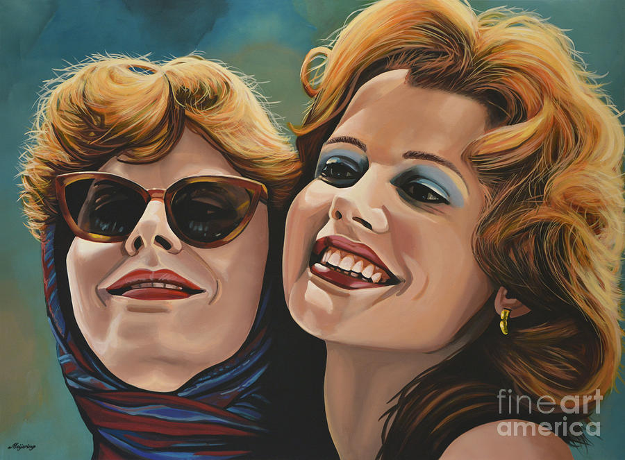 Thelma And Louise Painting - Susan Sarandon and Geena Davies alias Thelma and Louise by Paul Meijering
