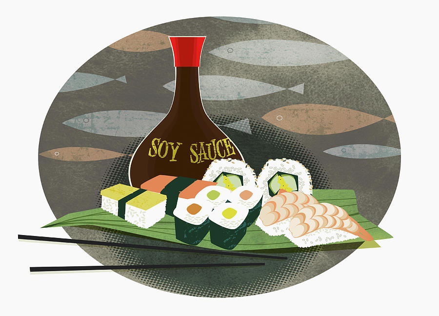 Sushi, Sashimi And Soy Sauce Photograph by Ikon Ikon Images