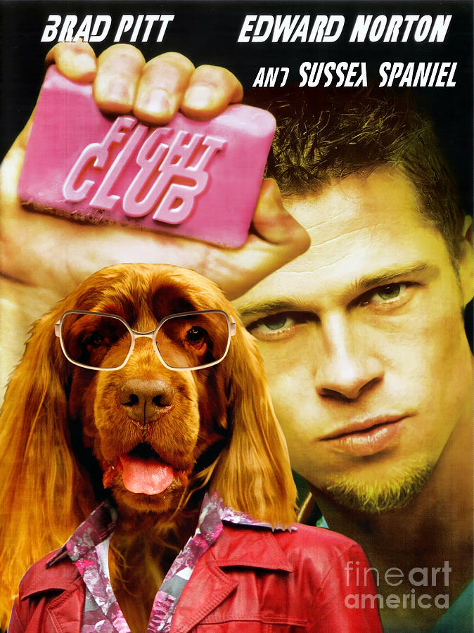 Sussex Spaniel Art Canvas Print - Fight Club Movie Poster Painting