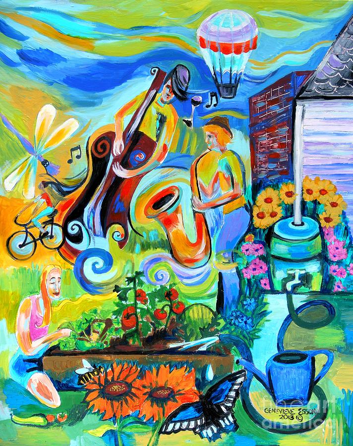 Dogtown Street Musicians Festival Painting by Genevieve Esson