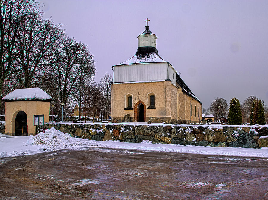 #Svinnegarns #Kyrka #church of #Svinnegarn March 2014 viewed from the parking space outside the chur Photograph by Leif Sohlman