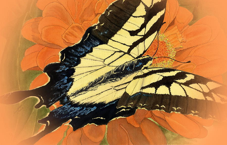 Swallow Tail Vignette Painting by Joel Deutsch