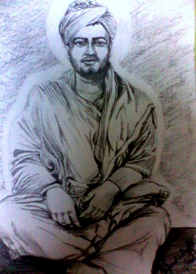 Swami Vivekananda- Pencil drawing || RAINBOW - The Colour of Life-saigonsouth.com.vn