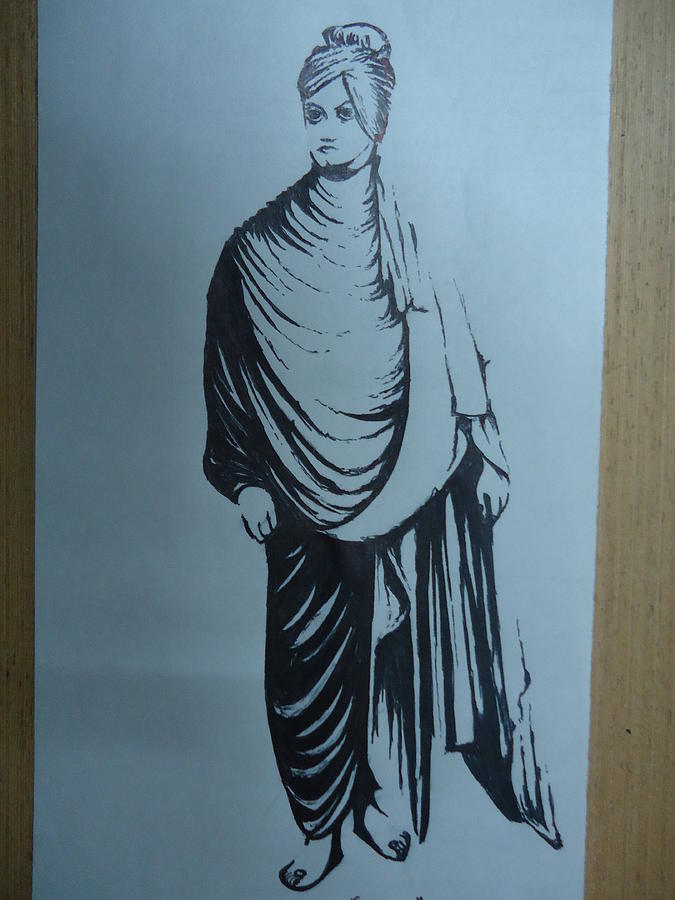 Swami Vivekananda Painting by Ganesh Dahikar-saigonsouth.com.vn