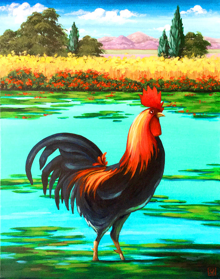 Rooster Painting - Swamp Cock by Caresse VanPelt