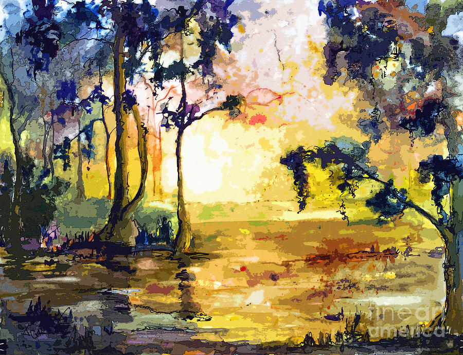 Swamp Lights Okefenokee Georgia by Ginette Painting by Ginette Callaway