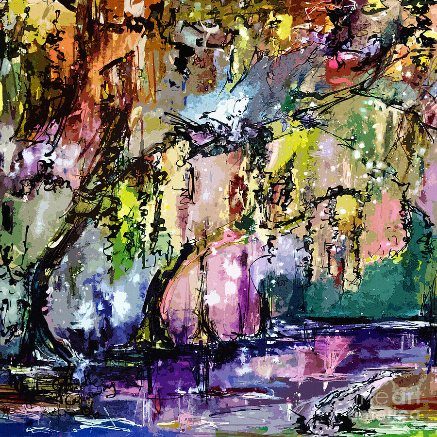 Abstract Painting - Swamp Magic Abstract by Ginette Callaway