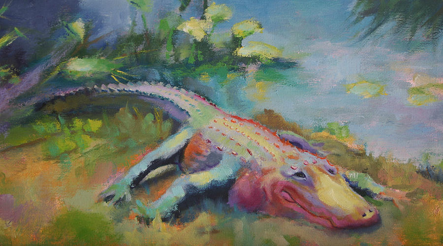 Alligator Painting - Swamp Queen Alligator by Carol Jo Smidt