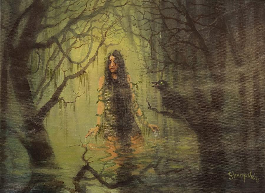 Swamp Witch Rising Painting by Tom Shropshire
