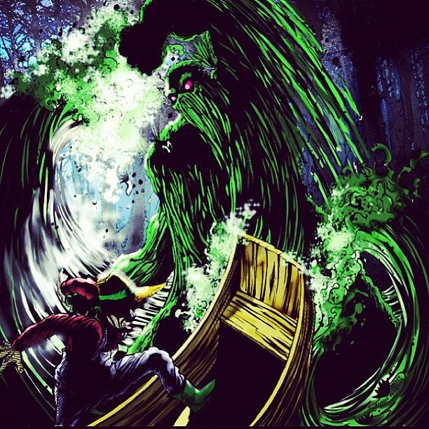 Boat Photograph - #swampthing #vs #man In #boat #dccomics by Robbie Pelletier