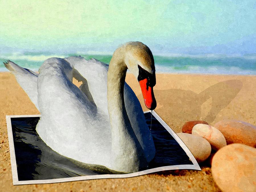 Swan Digital Art - Swan 3D by Amanda Struz
