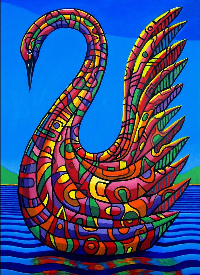 abstract swan painting