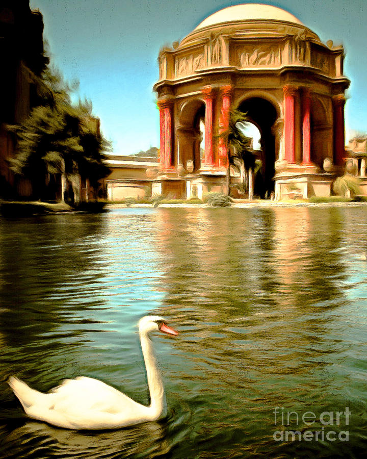 Swan at The San Francisco Palace of Fine Arts 5D18069 Vertical Photograph by Wingsdomain Art and Photography