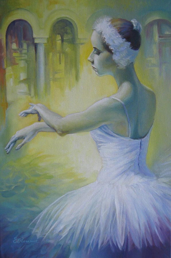 Swan dance Painting by Elena Oleniuc