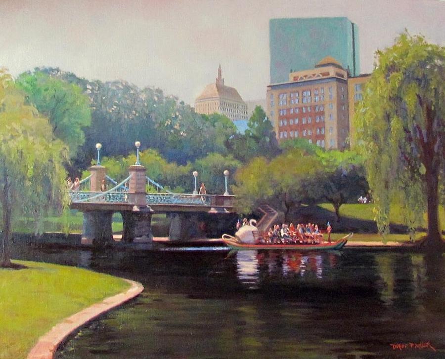 Boston Painting - Swan Glide by Dianne Panarelli Miller