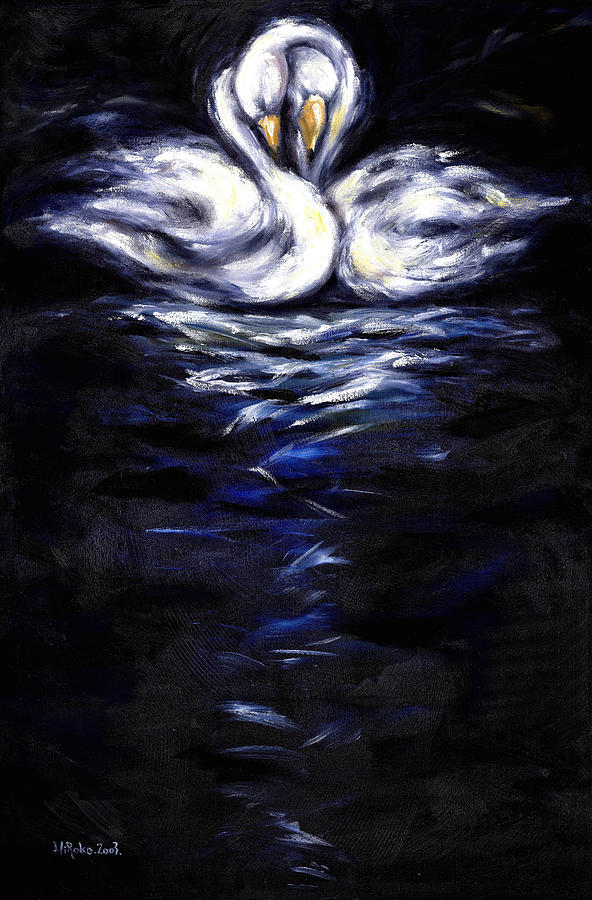 Swan Painting by Hiroko Sakai