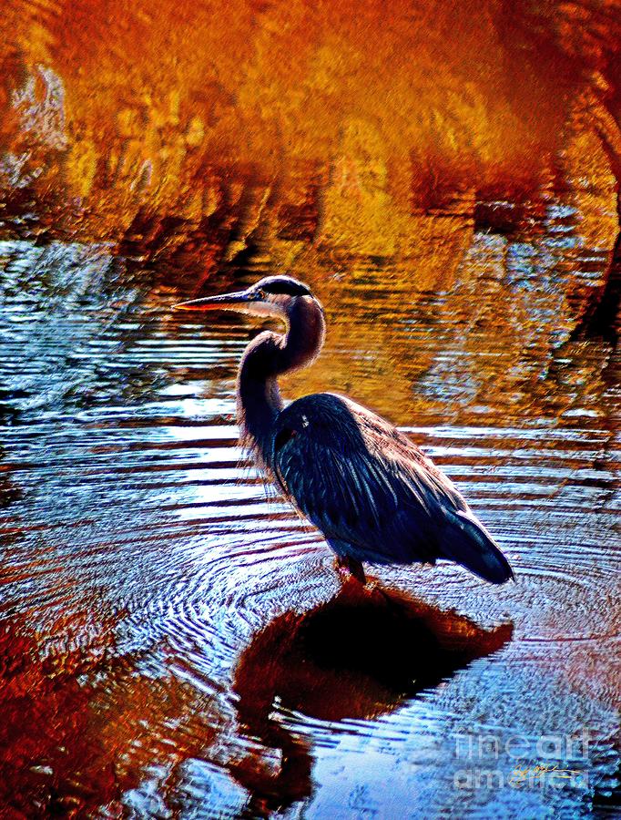 Swan Photograph - Swan Lake Heron by Jeff McJunkin