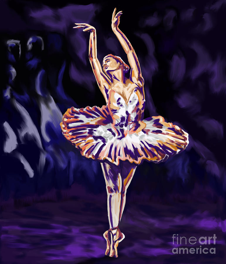 Swan Lake Impression Painting by Tim Gilliland