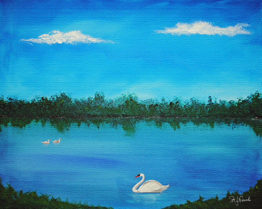 Swan Lake Painting by Michael Fencik