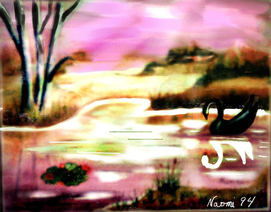 Swan Painting - Swan Lake by Naomi Richmond