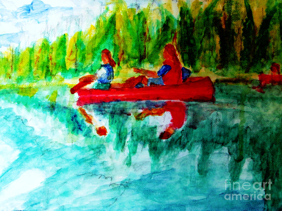 Swan Lake Painting by Stanley Morganstein