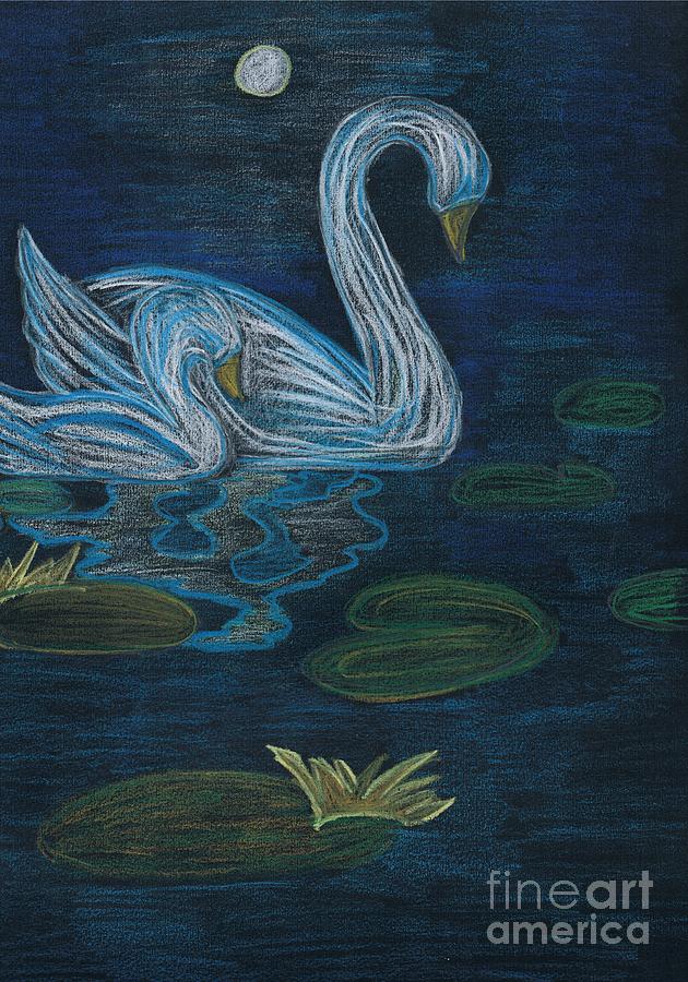 Swan Painting by Archangelus Gallery