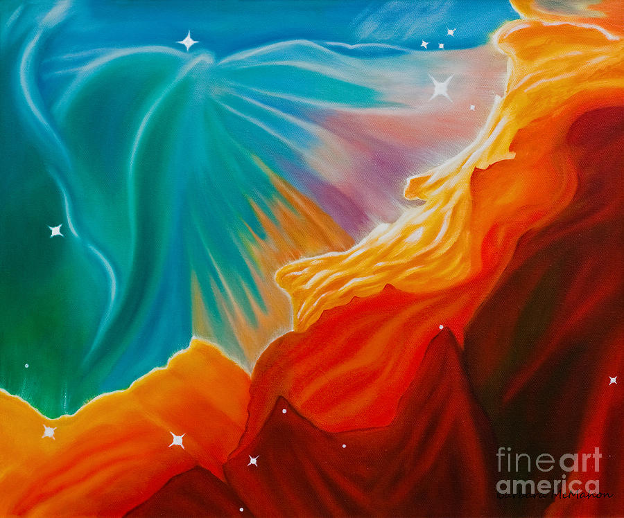 Swan Nebula Painting by Barbara McMahon