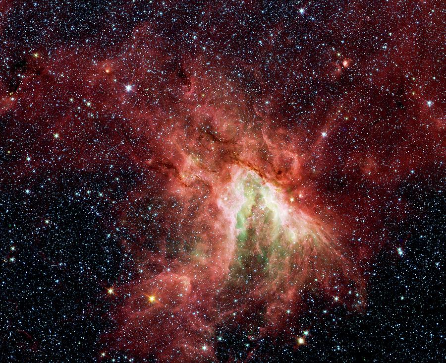Swan Nebula (m17) Photograph by Nasa/jpl-caltech/university Of Wisconsin/science Photo Library