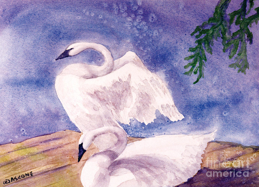 Swan Pas de Deux Painting by Teresa Ascone