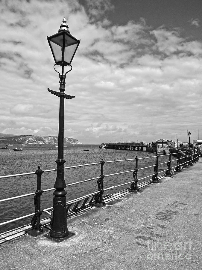 Swanage Pier Black and White Photograph by Linsey Williams