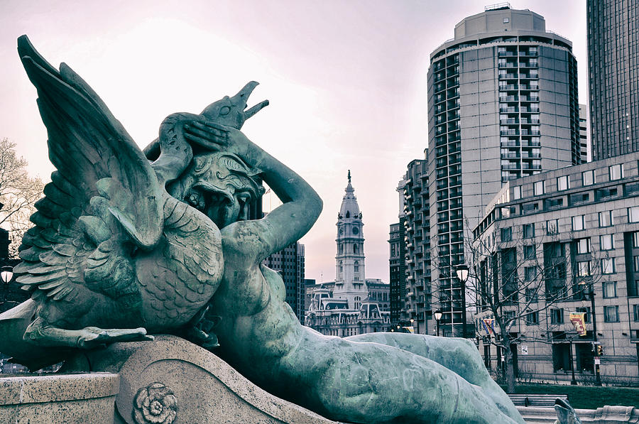 Philadelphia Photograph - Swann Fountain Statue by Bill Cannon