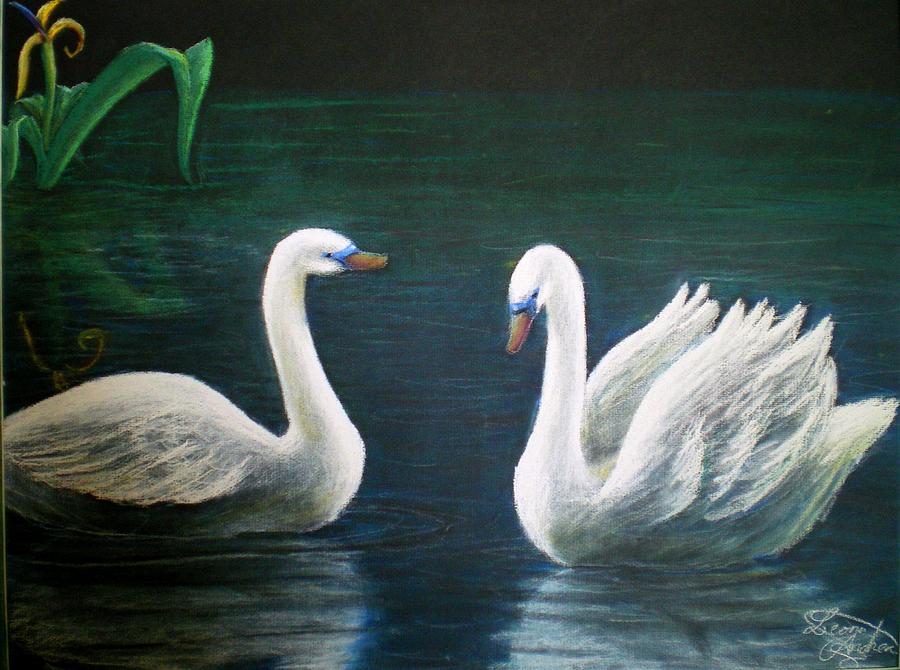 Swans Painting by Nieve Andrea 