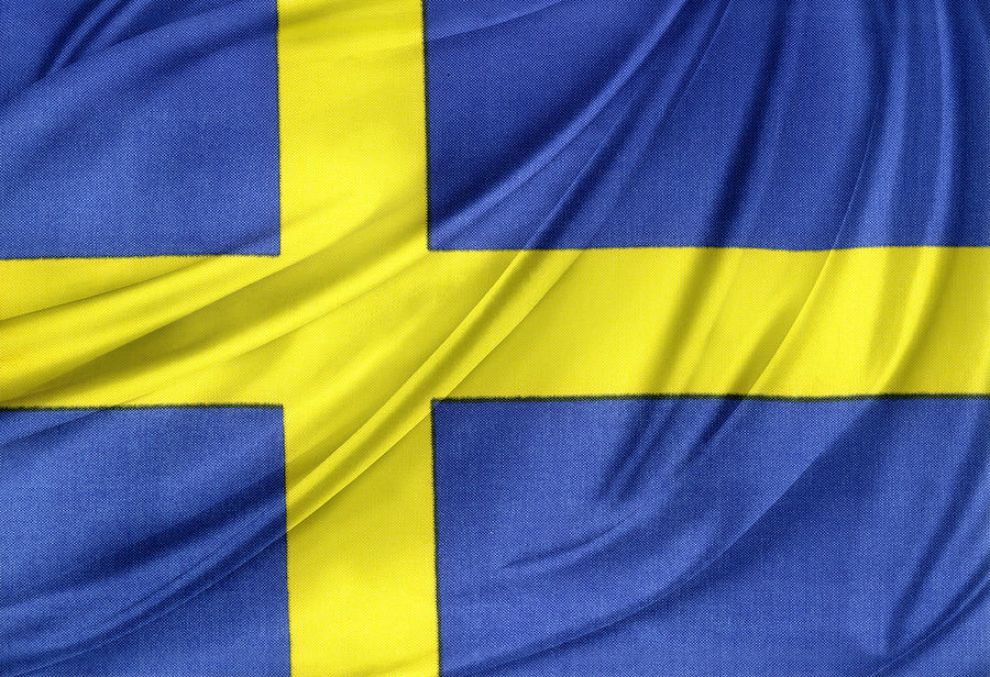 Flag Photograph - Swedish flag by Les Cunliffe