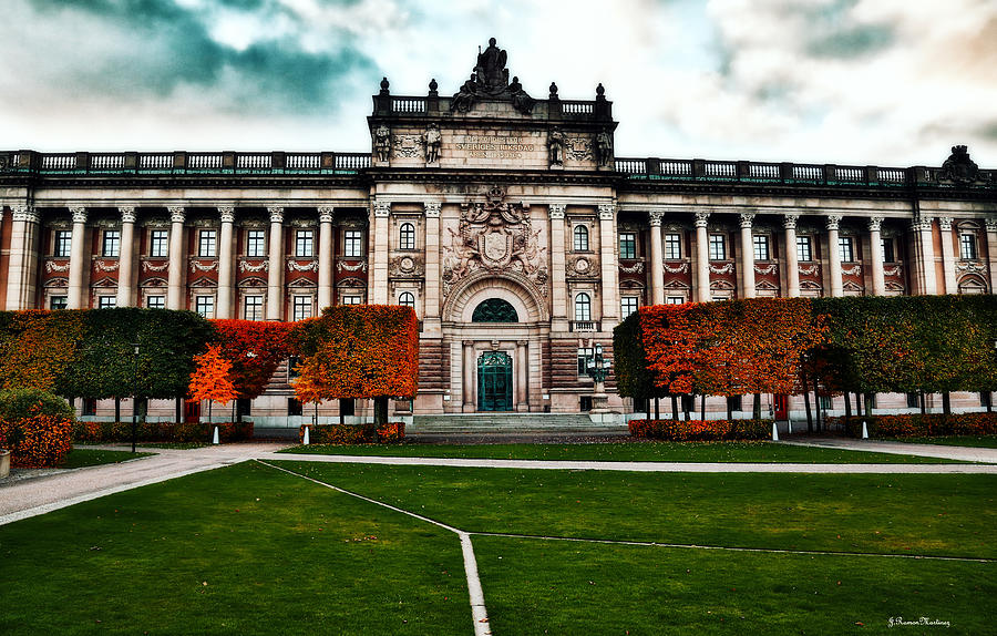 Swedish Parliament House in Autumn Photograph by Ramon Martinez