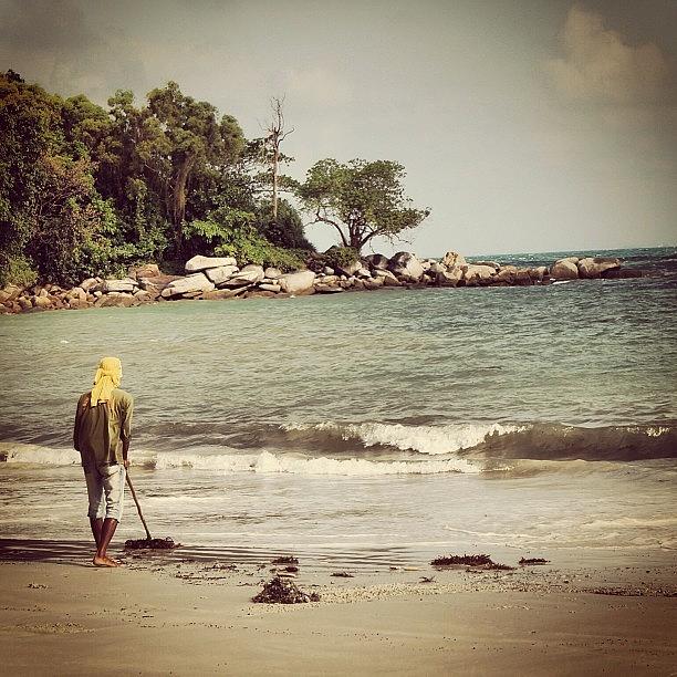 Sweeping Seaweed @ Bintan Photograph by Aaron Broadbent