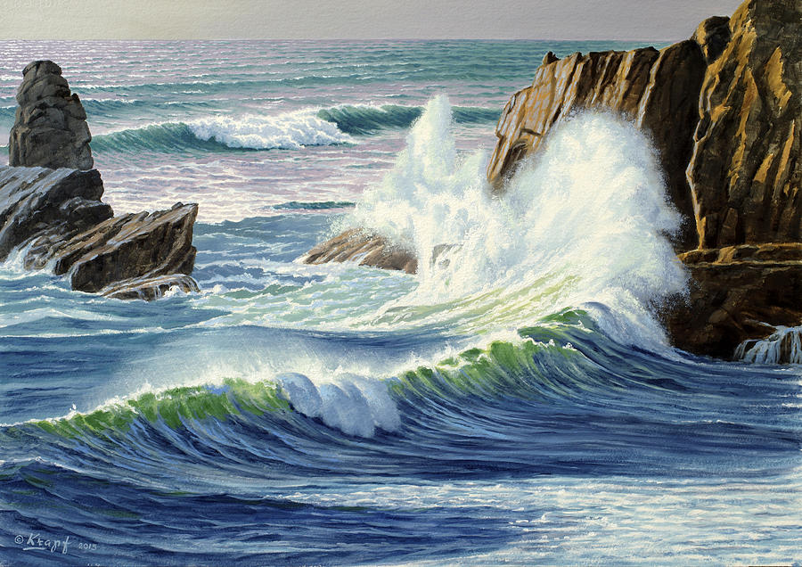 Seascape Painting - Sweeping Surf by Paul Krapf