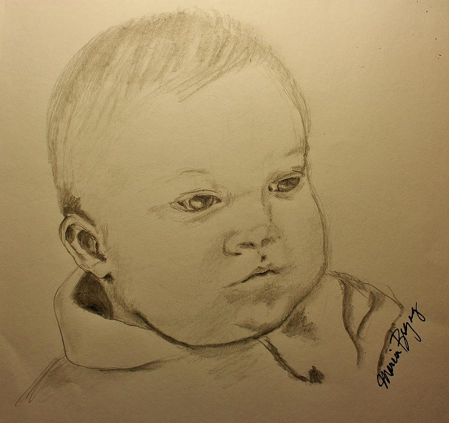 Sweet Baby Boy Drawing by Marcia Breznay