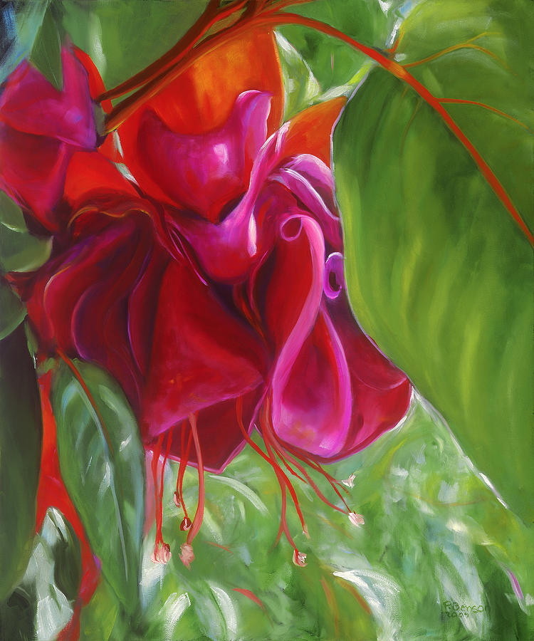 Flower Painting - Hot Pink Fuchsia by Patricia Benson