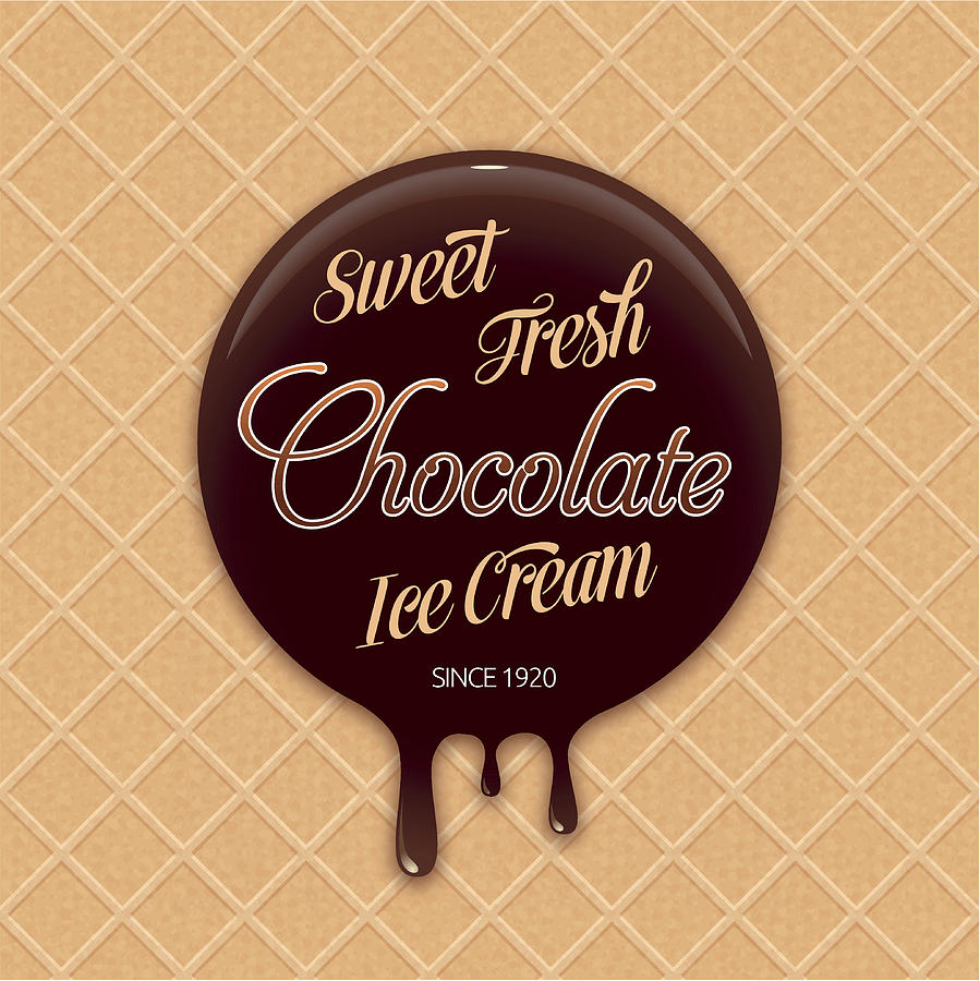 Sweet Chocolate Ice Cream Drawing by Jobalou