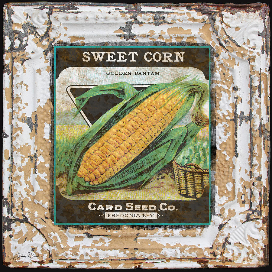 Sweet Corn on Vintage Tin Digital Art by Jean Plout