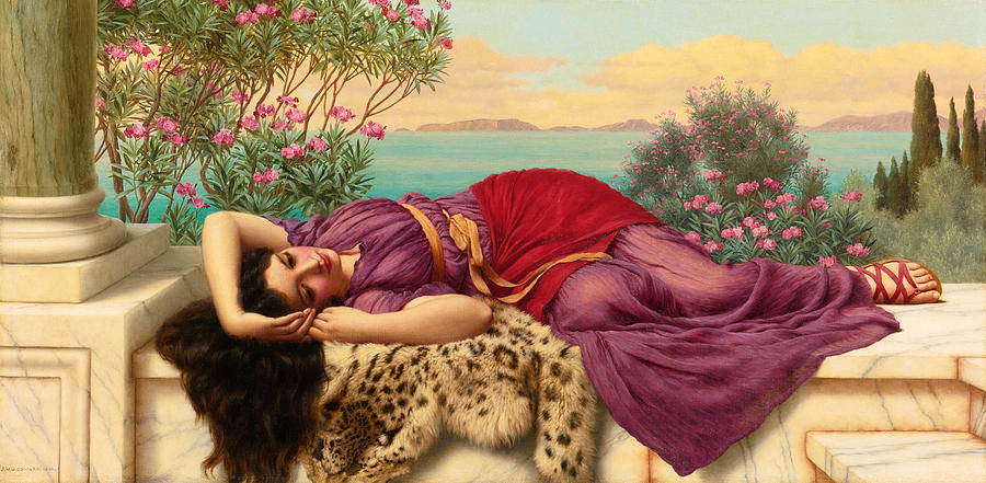 Sweet doing nothing. Dolce far niente Painting by John William Godward