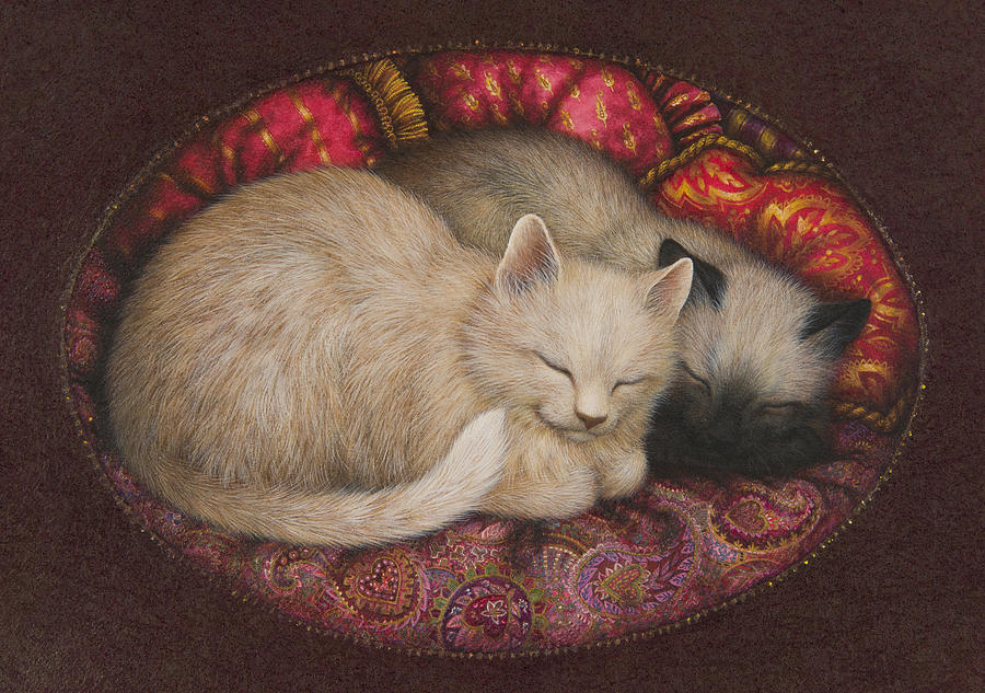 Cat Painting - Sweet Dreams by Lynn Bywaters